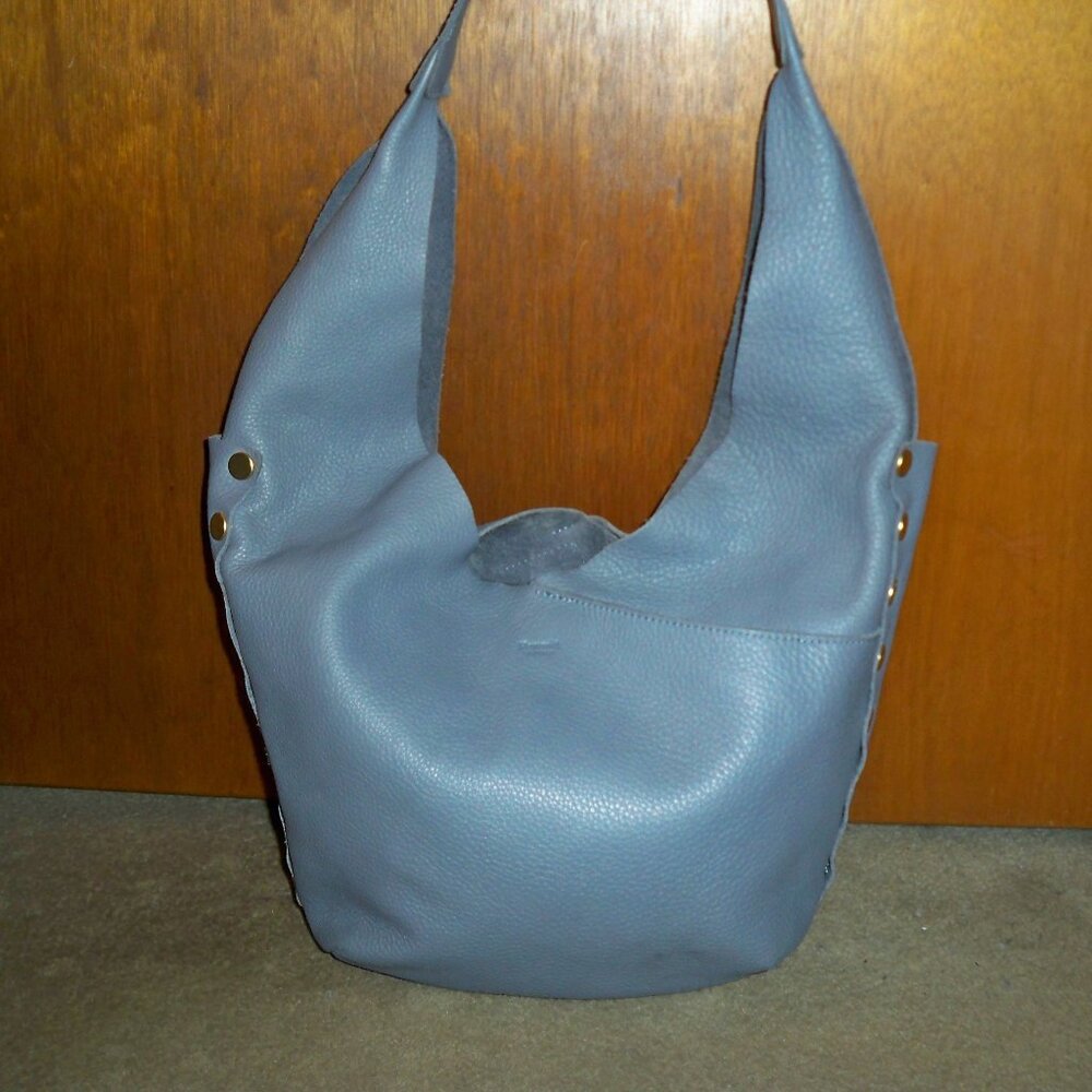 Hammitt Tom Dark Gray Pebbled Leather Handbag with Gunmetal Hardware $525, GUC!!
